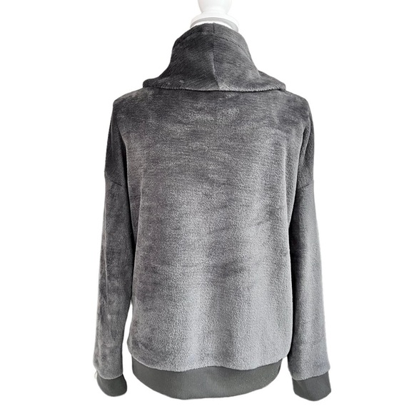 Pink Rose Grey Velour Cowl Neck Pullover Sweatshirt Size M - Picture 4 of 9